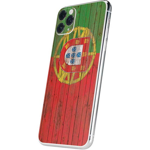 Portuguese Flag Dark Wood iPhone 11 Pro Max Skin